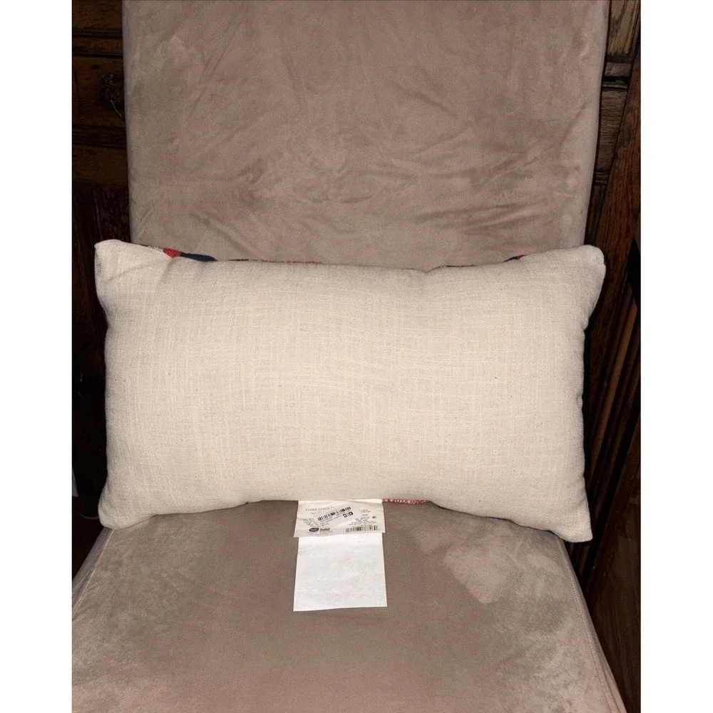 Threshold Red White & Blue Lumbar Pillow 12 x 20 Inch